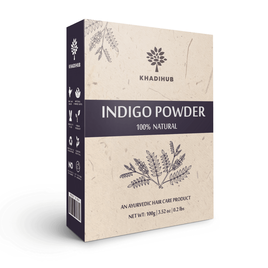 khadihub indigo powder 100gm box pack